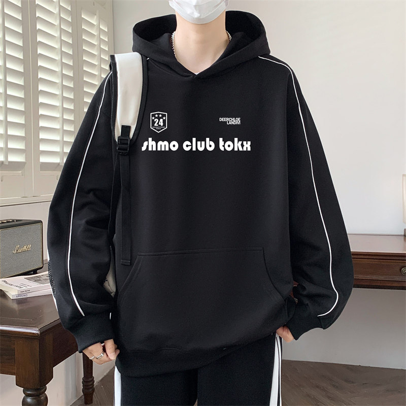 春季连帽卫衣12岁男孩13初高中学生14潮流帅气15大童宽松长袖T恤