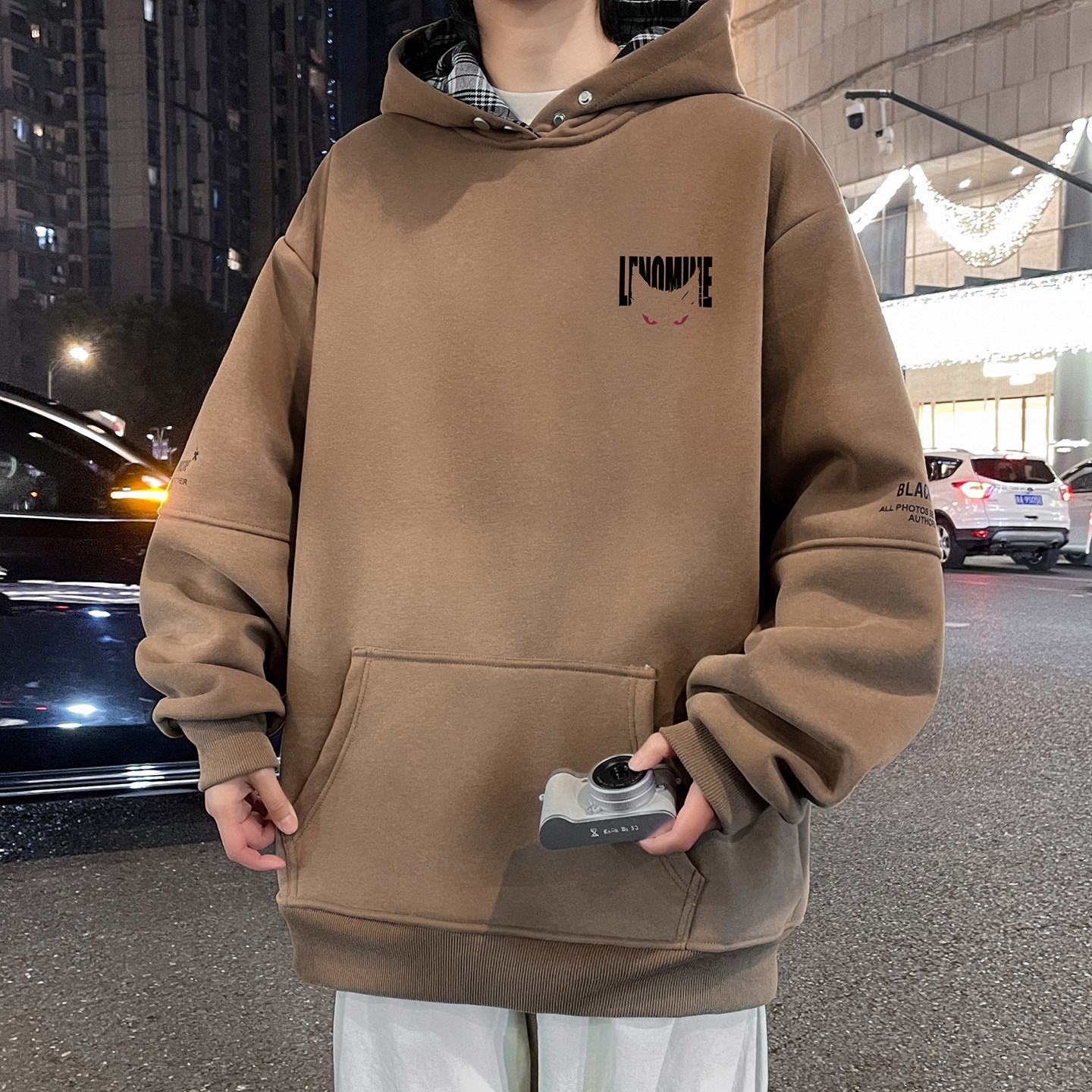 春秋季连帽卫衣男孩13初中学生14帅气15岁青少年大童潮流长袖T恤