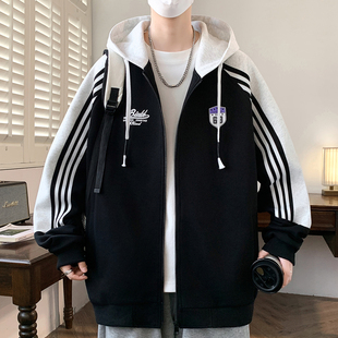 春秋季潮牌卫衣开衫男孩13青少年14初中学生15岁大童宽松运动外套