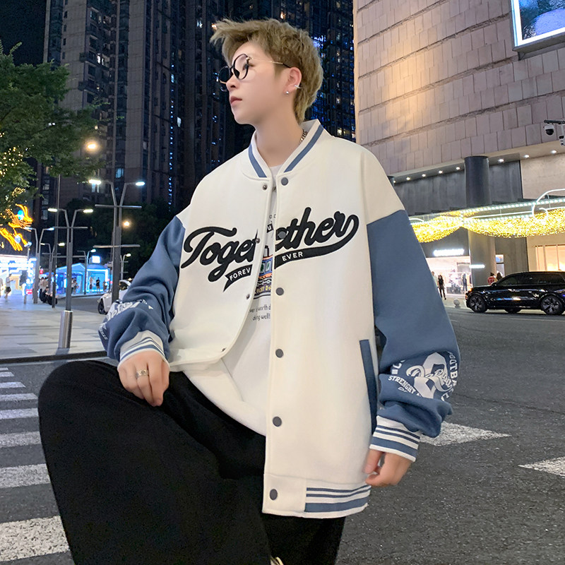 春季宽松卫衣开衫13男孩14初中学生15岁青少年大童运动棒球服外套