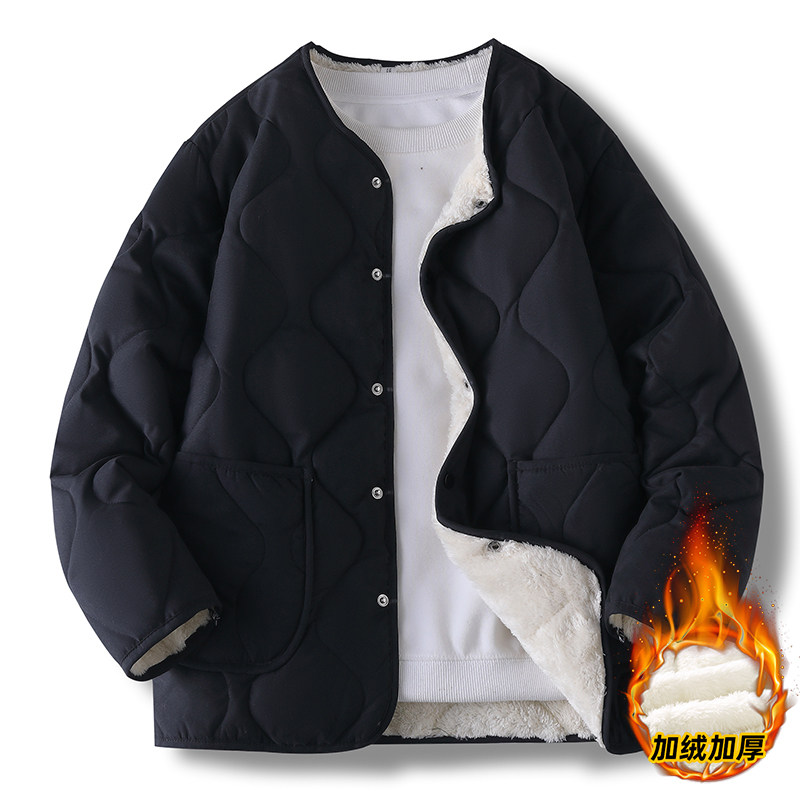 冬季加绒加厚保暖内衣打底衫男孩初中学生青少年大童宽松内穿棉衣