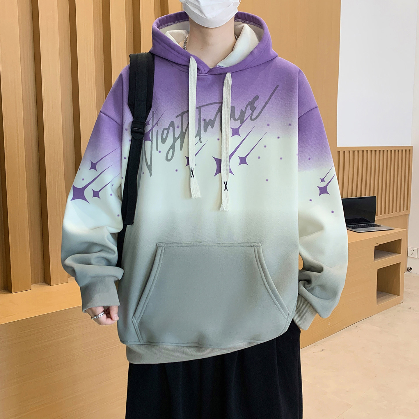 春季潮流连帽卫衣13岁男孩青少年中学生14帅气15大童宽松长袖T恤