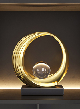 财源滚滚摆件轻奢高档酒柜装饰品客厅电视柜办公室高级感小众柜子