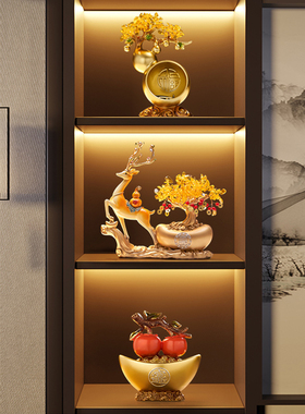 酒柜装饰品摆件轻奢高档客厅高端大气招财葫芦一路发财电视柜家居