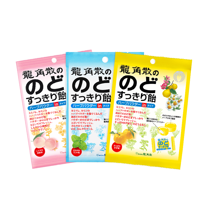 日本龙角散草本粉末夹心润喉糖80g糖果十包组合装