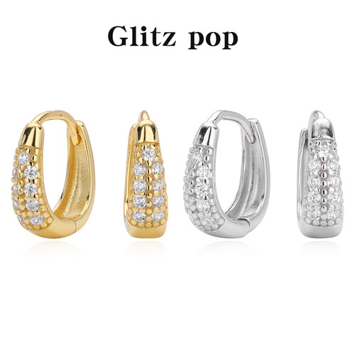 新款S925纯银耳环时尚镶锆气质耳饰简约冷淡ins风饰品女