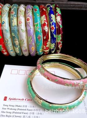 北京景泰蓝儿童手镯母子款镶钻镂空珐琅镯王府井子颐和园出国礼品