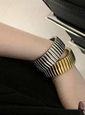 麦爽弹力拉力弹簧带 表带中老年人不锈钢 配件松紧带 伸缩老式手