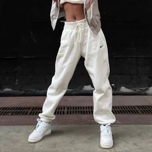Nike耐克裤子冬季新款加绒运动裤宽松束脚裤女裤保暖休闲裤DQ5888