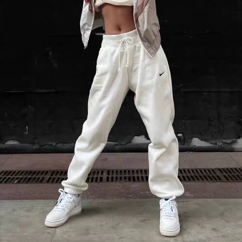 Nike耐克裤子冬季新款加绒运动裤宽松束脚裤女裤保暖休闲裤DQ5888