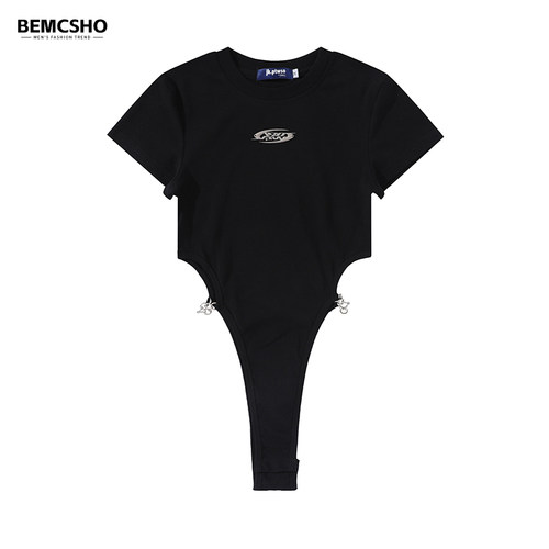 BEMCSHO辣妹性感女连体衣短袖