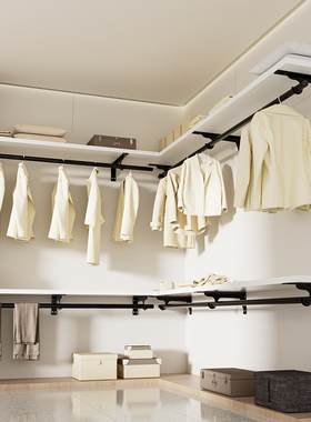 衣帽间一体支架挂衣杆支架层板托搁板三脚架支撑架墙上置物架托架