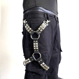 欧美摇滚骑士装扮晚会COSPLAY腰带配件铆钉挂裤链炸街演出项链潮