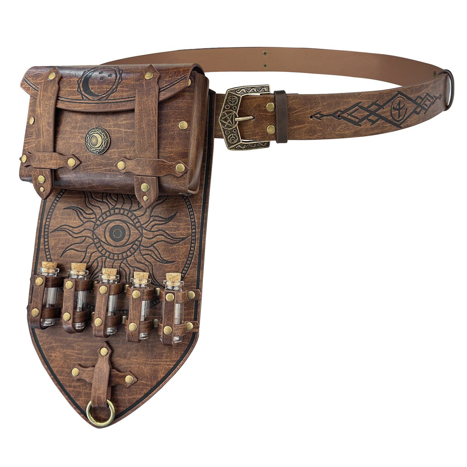 中世纪万圣节维京复古骑士腰包COSPLAY扮演道具配饰铆钉手机包