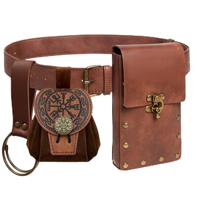 欧洲中世纪维京复古腰带包COSPLAY扮演道具零钱袋皮带套装手机包