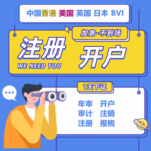 香港澳门新加坡英美国公司年审审计注册开户BVI个人户港卡离岸户