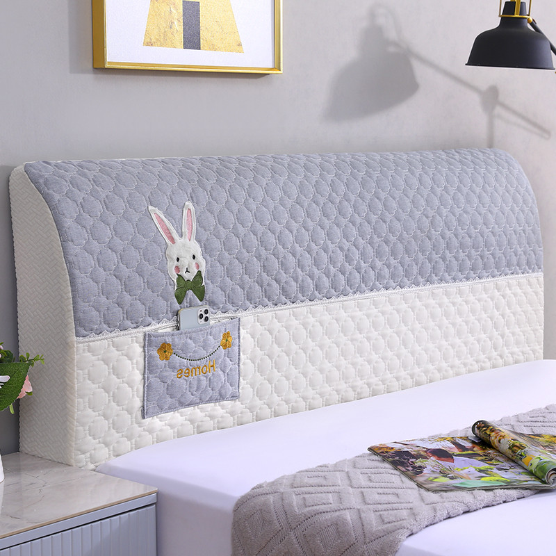 2025新款加厚床头罩简约卧室纯色简单大方现代木床皮床盖布套子罩