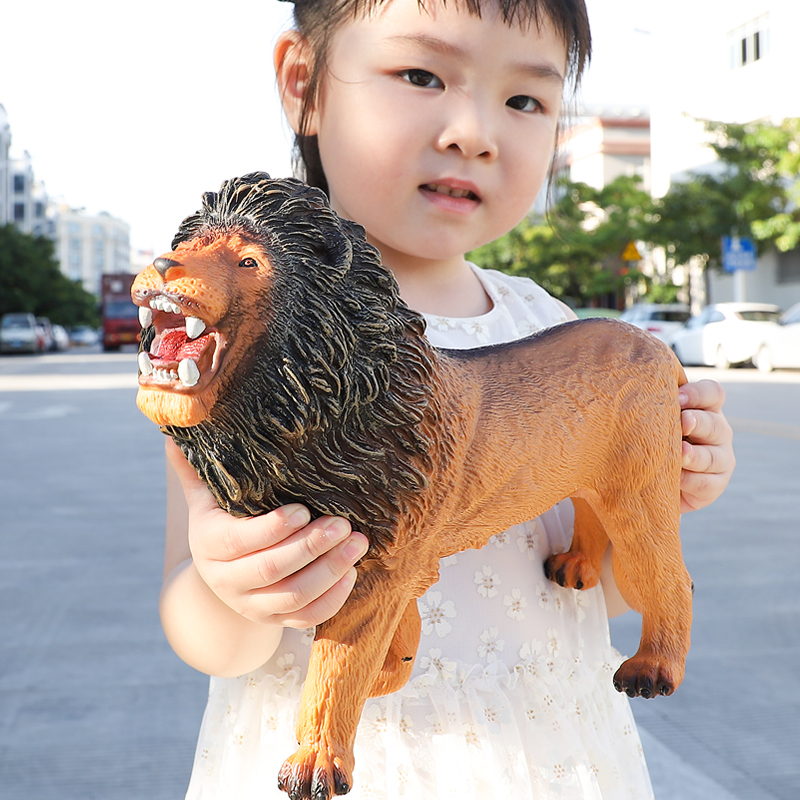 超大仿真动物软胶模型狮子长颈鹿鳄鱼大象河马猫狗兔儿童认知玩具 玩具/童车/益智/积木/模型 仿真/动物玩偶 原图主图