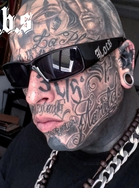 小众奇卡诺Chicano Gangsta大LOGO款西海岸匪帮说唱硬汉LOCS墨镜