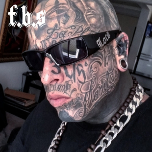 小众奇卡诺Chicano Gangsta大LOGO款西海岸匪帮说唱硬汉LOCS墨镜