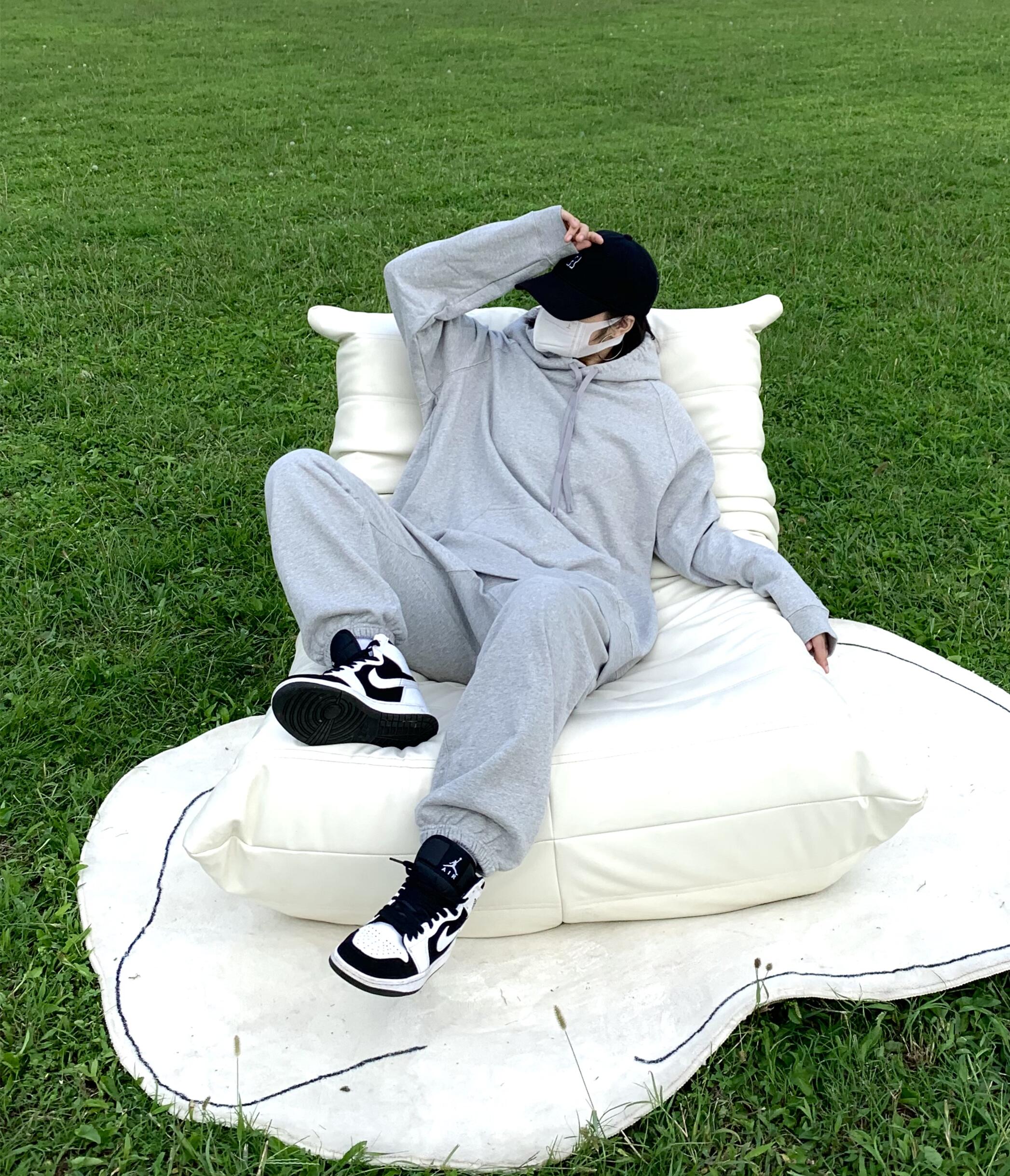 美式重磅毛圈收口束脚运动裤宽松