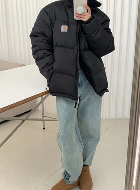 情侣款北方真正双面穿羽绒服外套男加绒加厚保暖羊羔绒222034