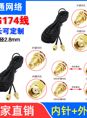 SMA公母头同轴转接线  WIFI无线路由器模块天线延长线 RG174馈线