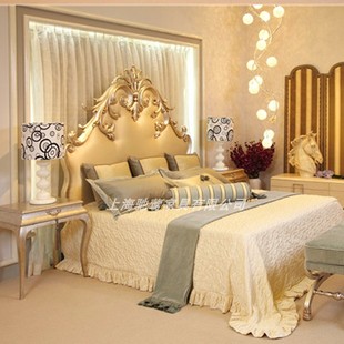 包邮 法式 床1.8米双人床婚床卧室2米定制大床 包安装 轻奢实木床欧式