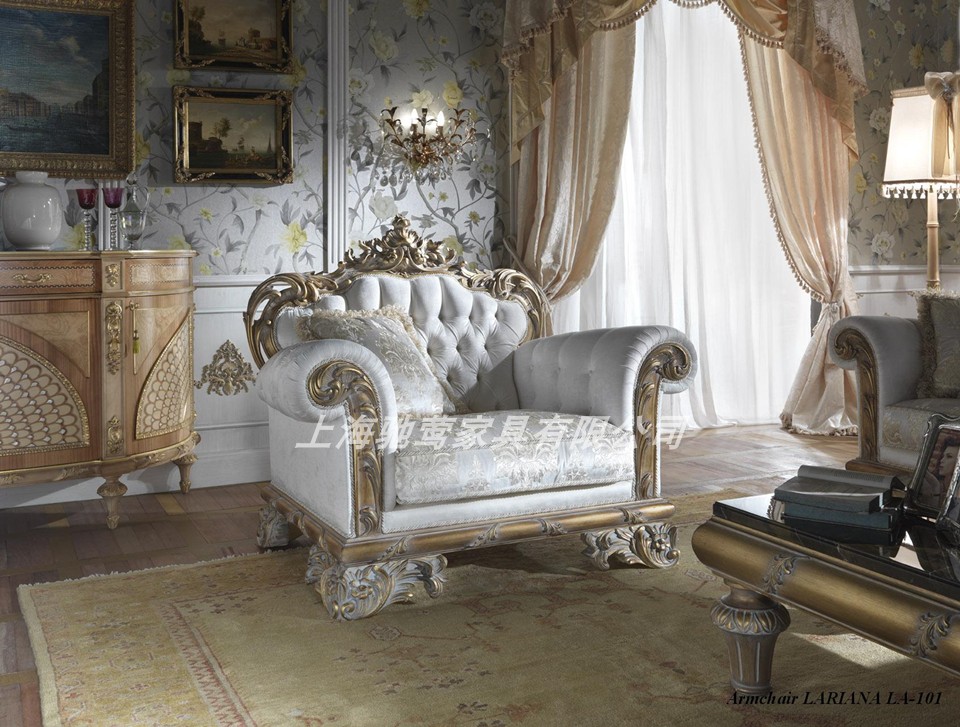 别墅大户型客厅家具欧式奢华布艺沙发法式宫廷新古典实木雕花沙发