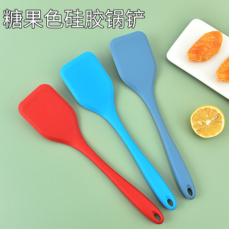 厨具家用硅胶不粘锅锅铲炒菜铲子锅铲糖果色尼龙铲子漏铲现货