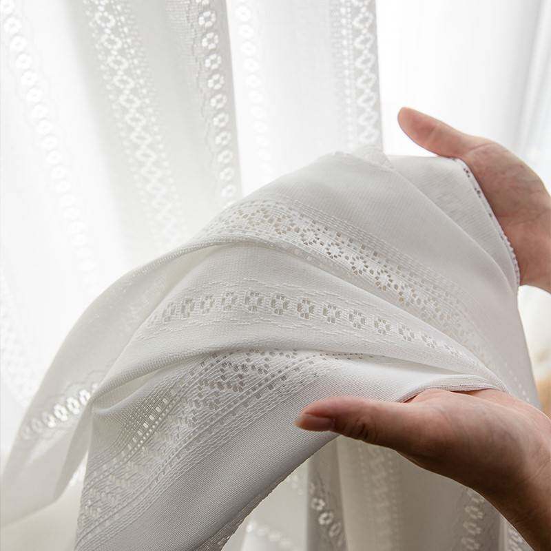 白沙窗帘纱布透光不透人薄纱高端窗户纱帘轻奢高档感阳台遮阳