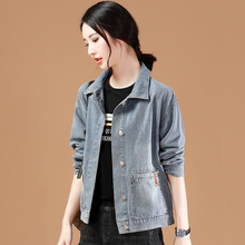 韩版 潮 休闲立领棒球服夹克衫 新品 2019秋季 流行绣花牛仔短外套女装