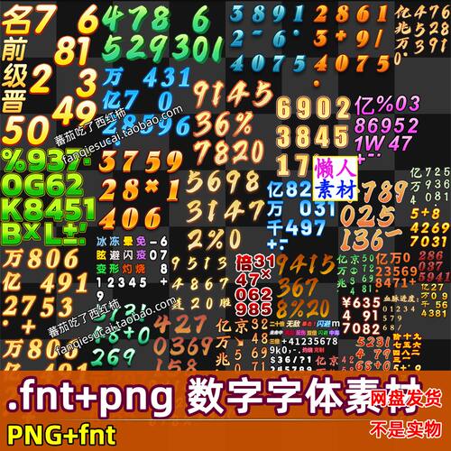 1500套 fnt+png游戏设计开发阿拉伯数字体0123456789切片手游素材
