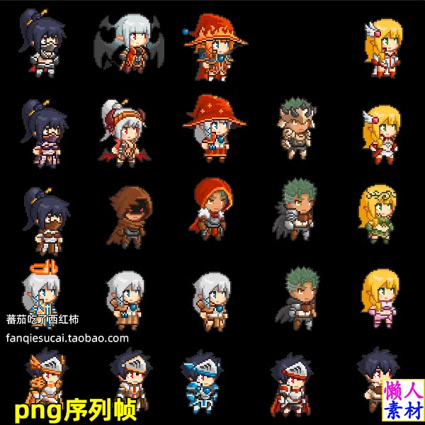 简单像素角色PNG序列帧动画素材