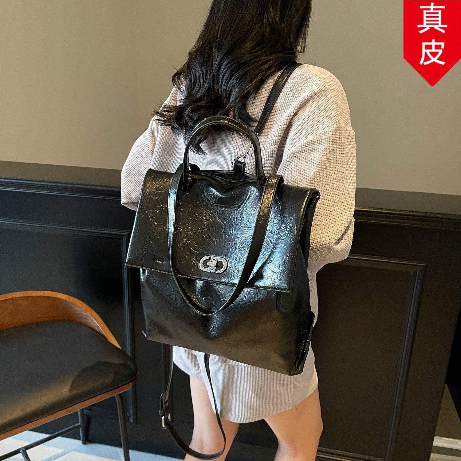 双肩包女生百搭高2026爆款时尚小配时尚设计精致真皮洋气众网红版