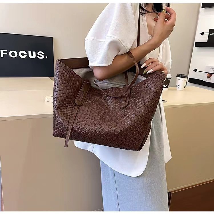 编织小众百搭通勤包包女士2024新款夏季上班休闲单肩包托特包大包,箱包皮具/热销女包/男包,通用款女包,淘宝优惠券,粉丝福利购,淘宝优惠卷