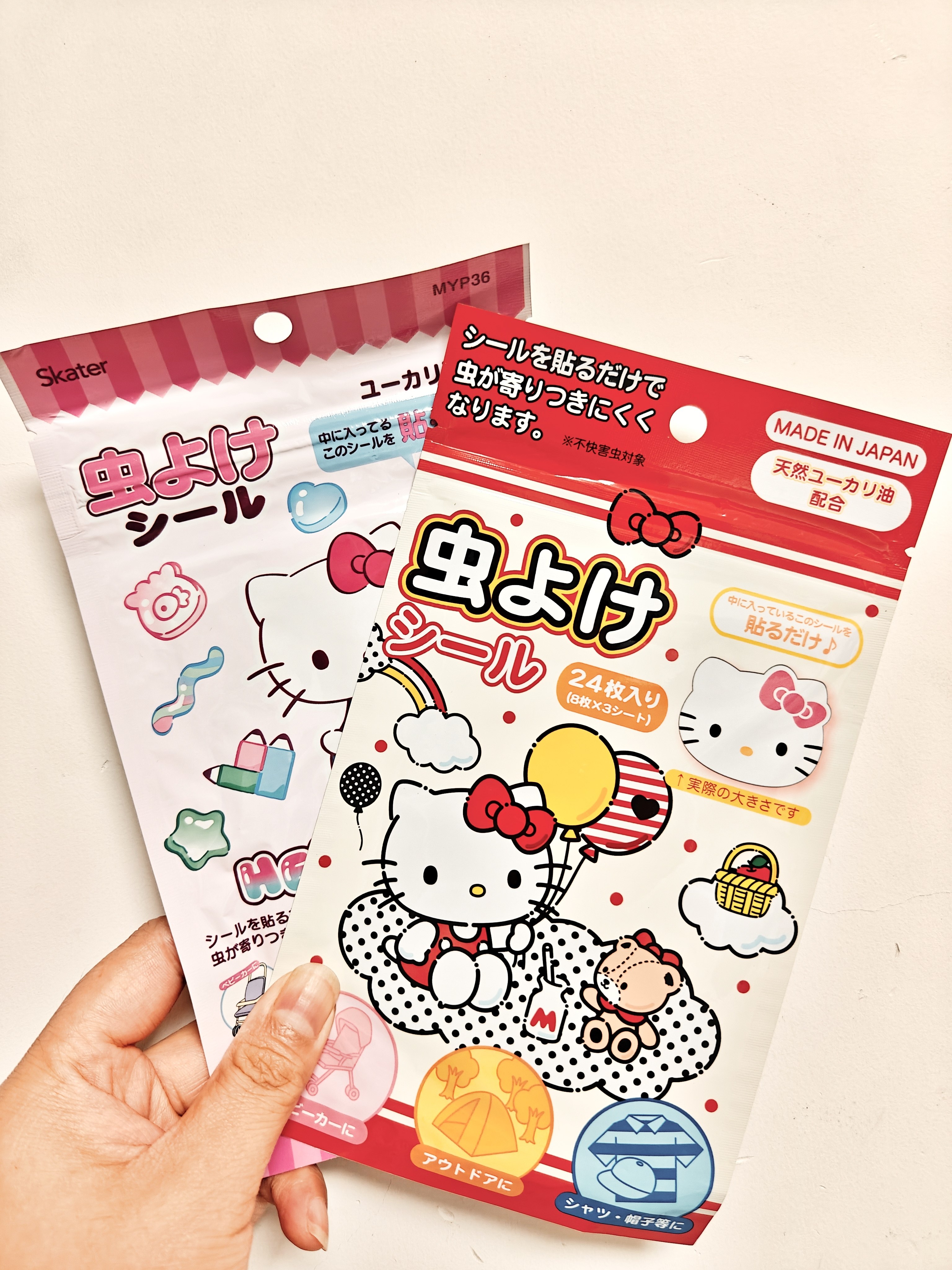 现货日本三丽鸥hellokitty驱蚊贴吉伊卡哇儿童防蚊贴天然桉树精油
