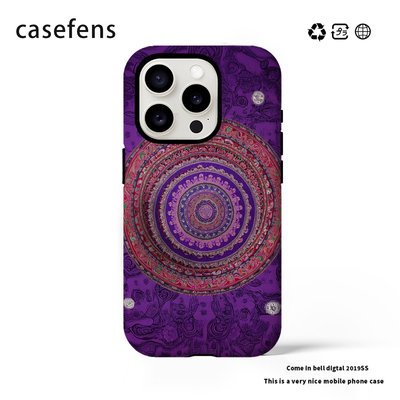 原创九紫离火运适合iPhone16promax新款15Pro女14pro华为小米/磁吸菲林/二合一/电镀银/黑框软手机壳支架