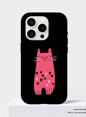原创黑色复古猫咪适合苹果iphone15promax韩国14圆边16pro双层全包13菲林二合一新款小众ins手机壳个性手机壳
