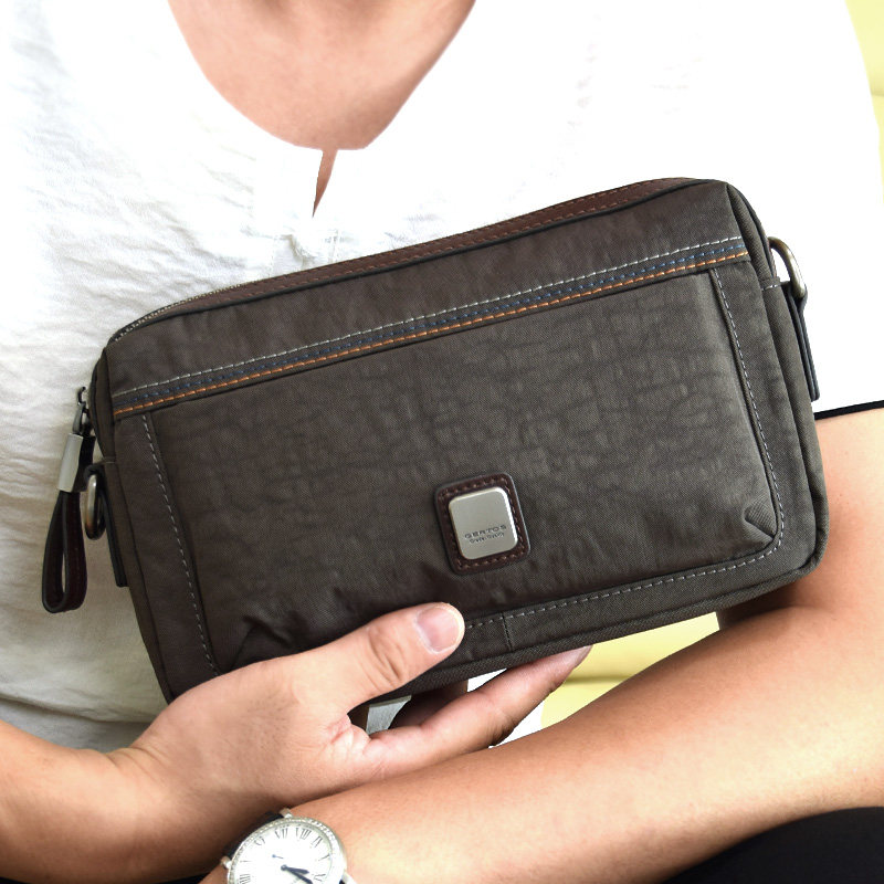 多功能商务休闲夹包量男手抓手拿包尼龙手包男牛津纺帆布单肩包小