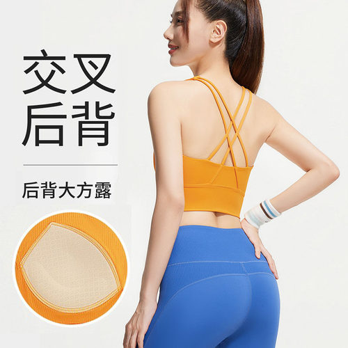 防震防下垂一体式胸垫运动内衣女