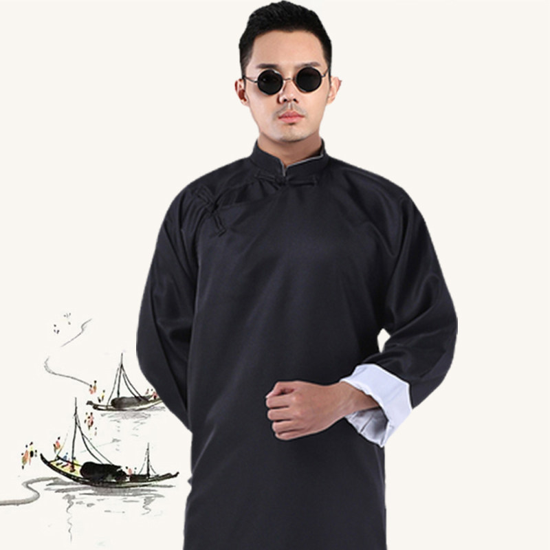 CROSSTALK GOWNS PERFORMANCE COSTUMES ALLEGRO COSTUMES REPUBLIC OF CHINA CAFTANSAM COSTUMES CHILDREN YOUNG STUDENTS MENS ROBES BLACK HORSE COATS