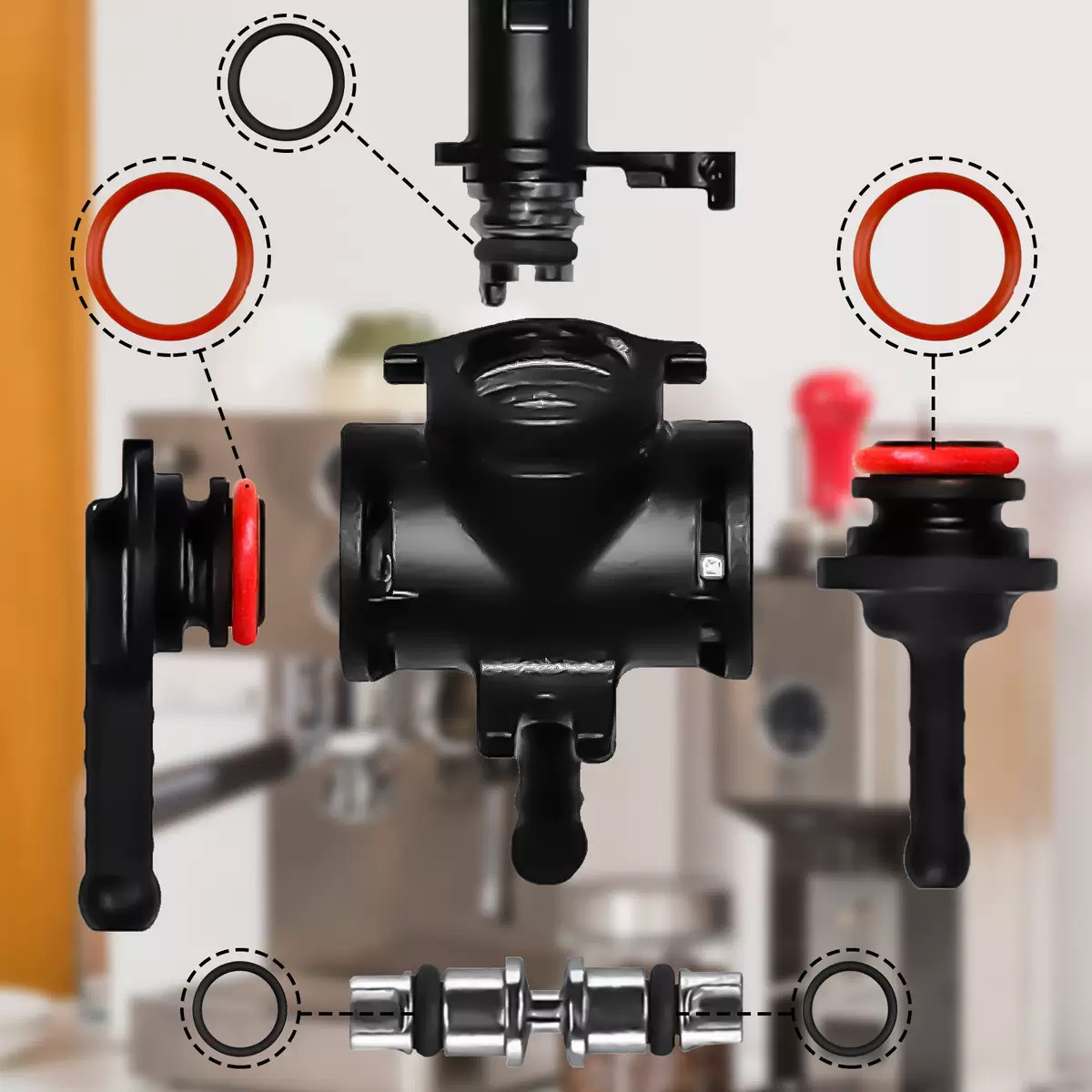 Saeco喜客咖啡机萃取冲泡器水箱密封圈适用Gaggia密封O型圈硅橡胶