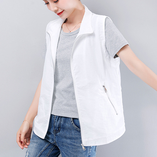 春秋马甲短款女夏季薄款中年女坎肩妈妈宽松休闲大码轻薄马夹