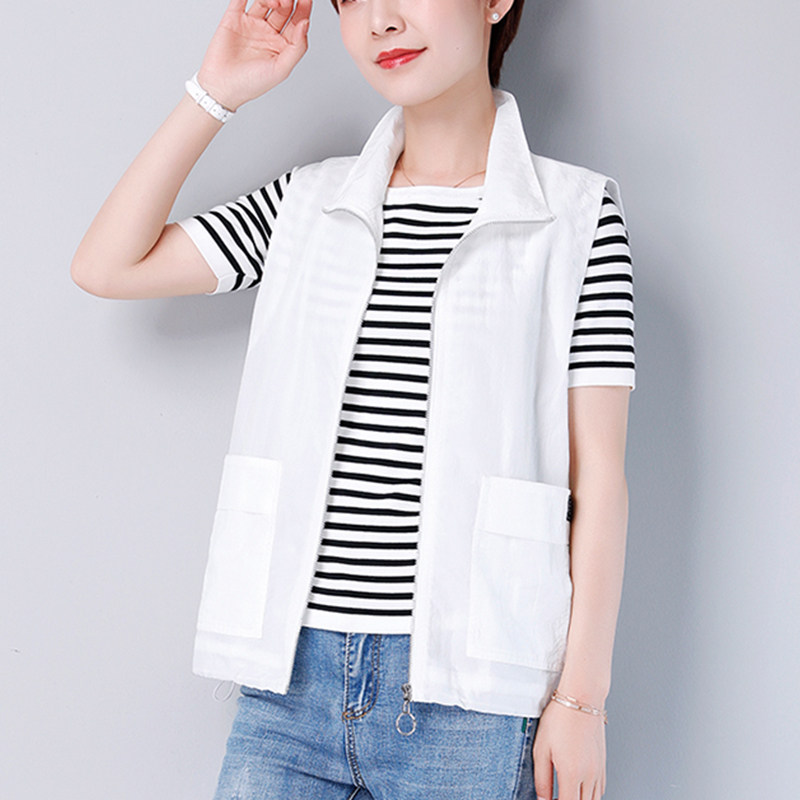 马甲春夏女式薄款中年妈妈外穿单薄户外网眼坎肩速干透气背心大码