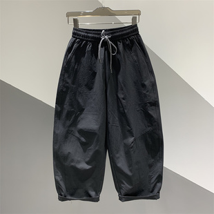 女百搭宽松显瘦九分弯刀老爹裤 速干气球休闲阔腿裤 新款 2026年夏季