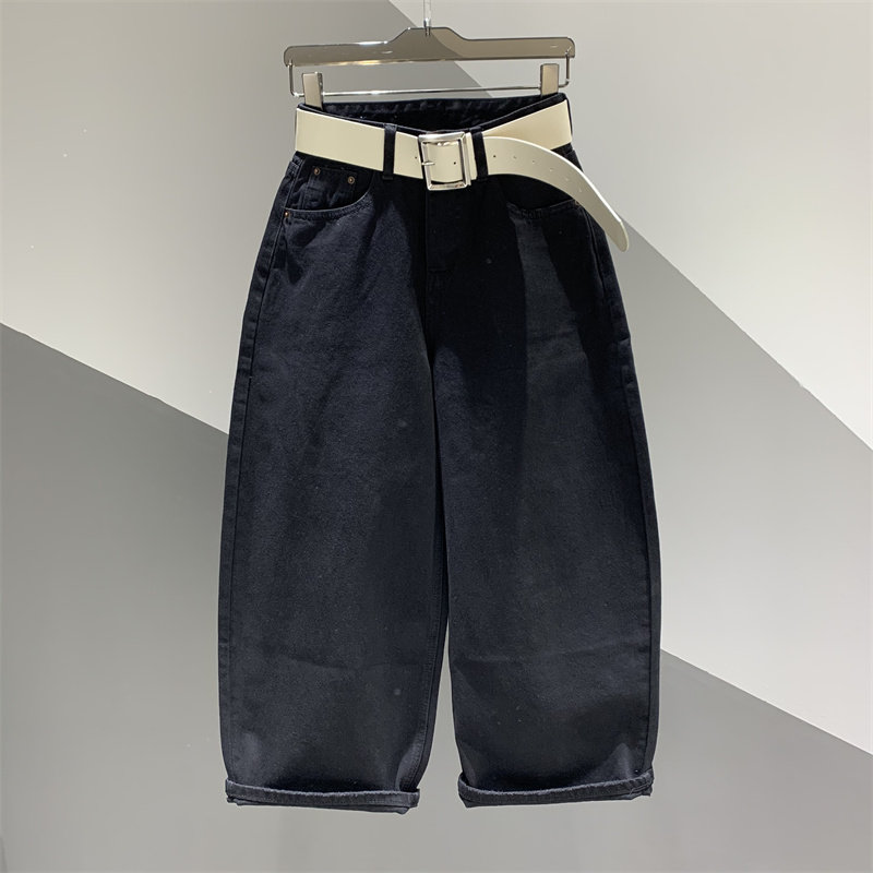 2026年春季新款高腰水洗牛仔阔腿裤女百搭宽松做旧哈伦萝卜裤长裤,女装/女士精品,牛仔裤,淘宝优惠券,粉丝福利购,淘宝优惠卷