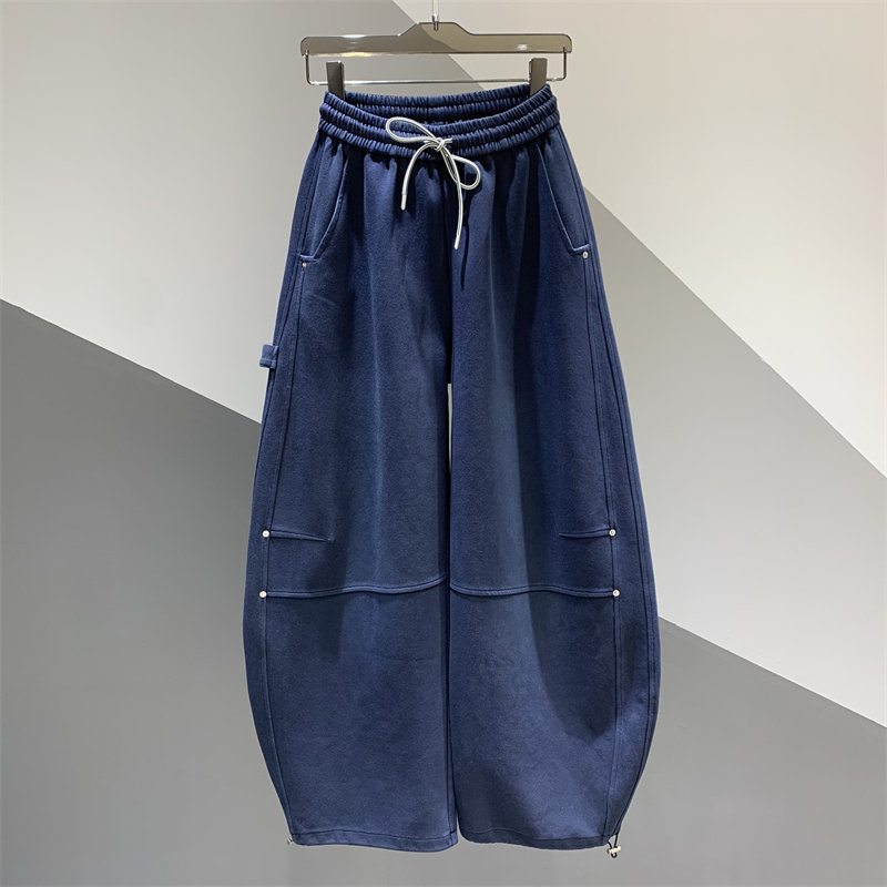 2026年春季新款松紧抽绳休闲弯刀裤女百搭宽松拼接阔腿香蕉裤长裤,女装/女士精品,休闲裤,淘宝优惠券,粉丝福利购,淘宝优惠卷