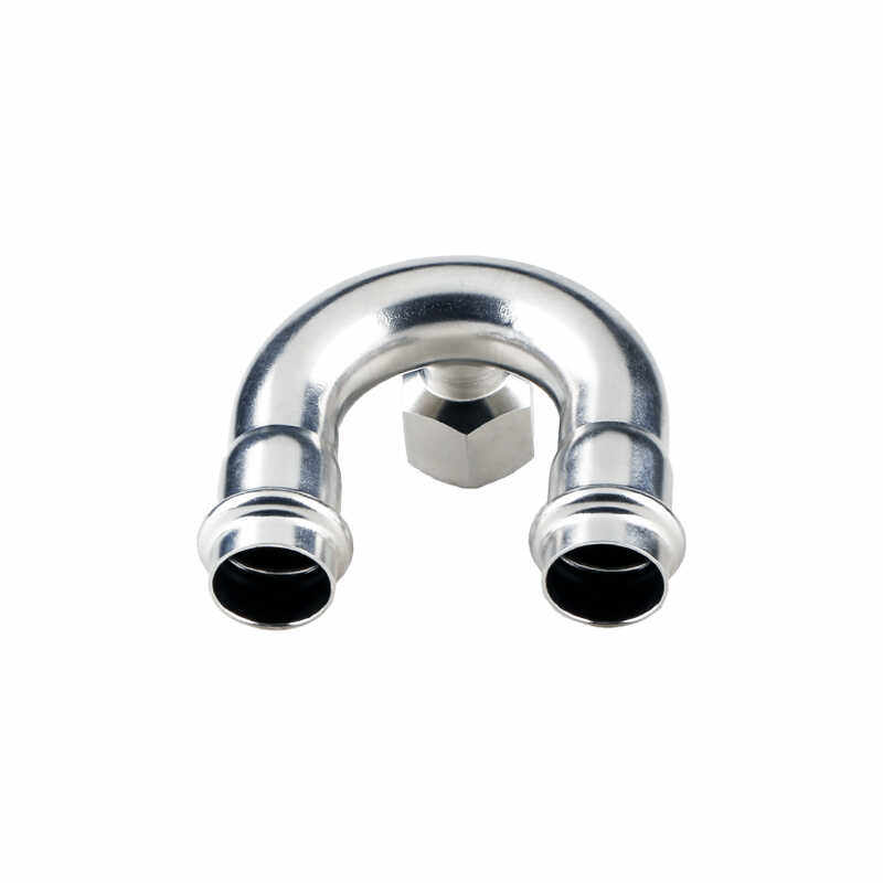 304不锈钢卡压u型回水弯180度冷热水管循环活水弯内丝弯头双卡压