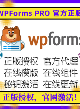 WPForms Pro 插件 官方正版 WP表单插件 WP表单拖放 WP可视化表单
